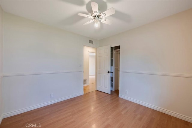 18342 Avolinda Dr, Yorba Linda, CA 92886 - unfurnished bedroom featuring light wood-style floors, baseboards, ceiling fan, and a closet