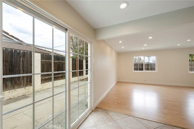 18342 Avolinda Dr, Yorba Linda, CA 92886 - unfurnished room featuring light wood finished floors, recessed lighting, and baseboards