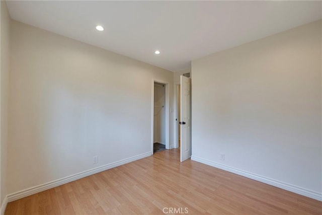18342 Avolinda Dr, Yorba Linda, CA 92886 - unfurnished room with light wood-type flooring, baseboards, and recessed lighting
