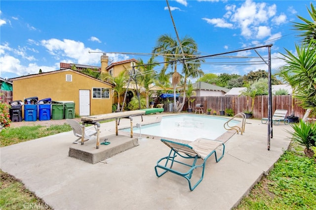 view of patio with a fenced backyard and a fenced in pool