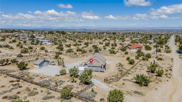 aerial view with a rural view and view of desert