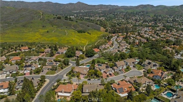 29528 Ridgeway Dr, Agoura Hills, CA 91301 - aerial view of property and surrounding area featuring a mountainous background