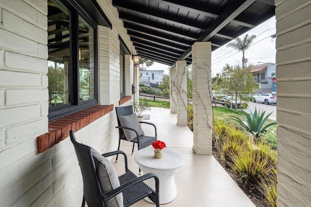 view of patio featuring covered porch