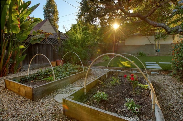 1628 Santa Rosa Ave, Glendale, CA 91208 - view of yard with a vegetable garden and fence