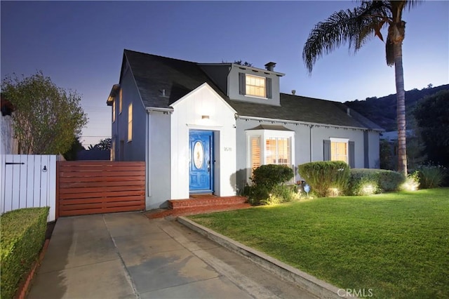 1628 Santa Rosa Ave, Glendale, CA 91208 - view of front facade featuring fence, a chimney, a front yard, and a gate
