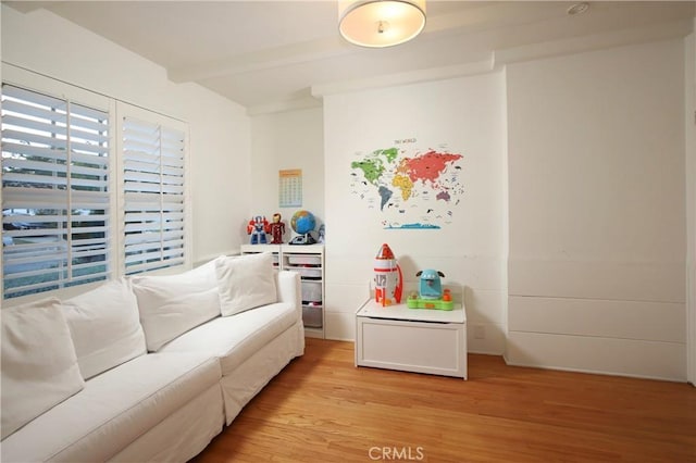 1628 Santa Rosa Ave, Glendale, CA 91208 - living room featuring beamed ceiling and light wood-type flooring