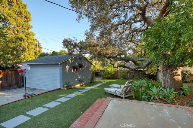 1628 Santa Rosa Ave, Glendale, CA 91208 - view of yard featuring a fenced backyard, an outdoor structure, and a patio area