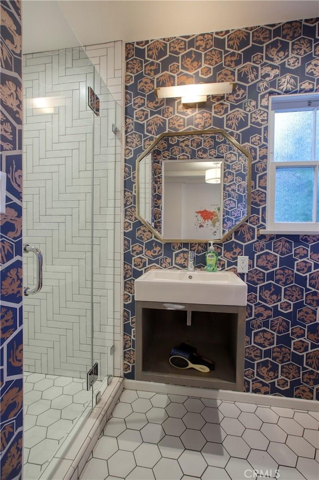 1628 Santa Rosa Ave, Glendale, CA 91208 - full bathroom featuring a stall shower, tile patterned flooring, and vanity