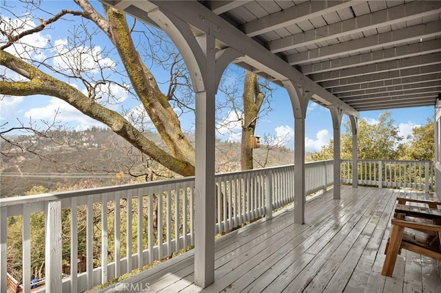 1207 Grass Valley Rd, Lake Arrowhead, CA 92352 - view of wooden terrace
