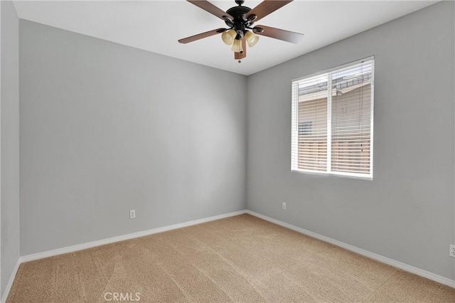 13204 Monrovia St, Hesperia, CA 92344 - empty room with baseboards, ceiling fan, and light colored carpet