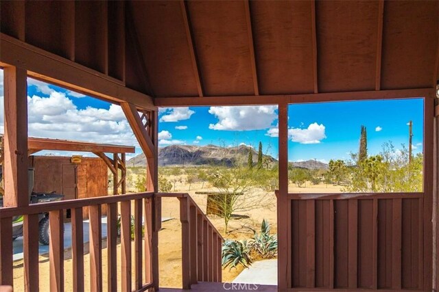 951 N Kuna Ave, Landers, CA 92285 - wooden deck featuring a mountain view