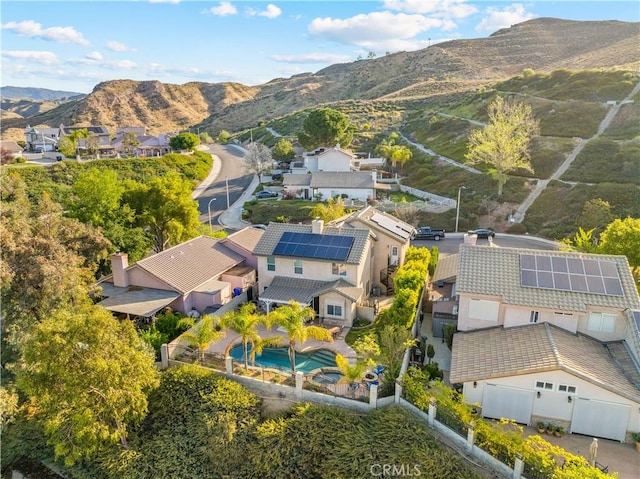bird's eye view with a mountain view