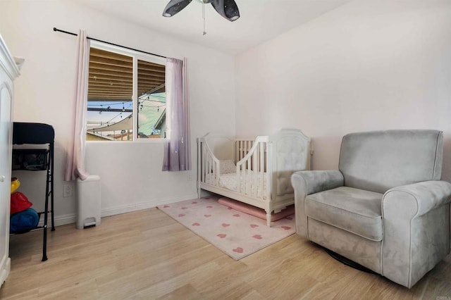 804 S 37th St, San Diego, CA 92113 - bedroom with wood finished floors, baseboards, and ceiling fan
