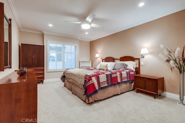 3200 La Rotonda Dr Unit 316, Rancho Palos Verdes, CA 90275 - bedroom featuring recessed lighting, carpet, baseboards, and ornamental molding