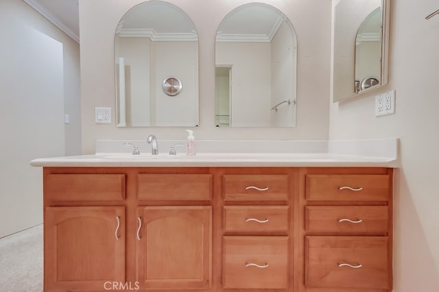 3200 La Rotonda Dr Unit 316, Rancho Palos Verdes, CA 90275 - bathroom with crown molding and vanity