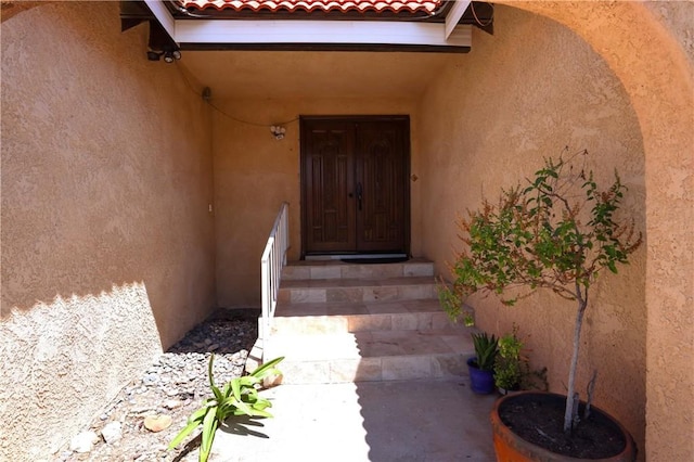 3477 Avenida Simi, Simi Valley, CA 93063 - entrance to property featuring a tiled roof and stucco siding