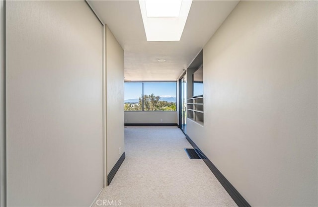 10220 Balmoral Ct, Riverside, CA 92503 - hallway featuring baseboards, visible vents, and carpet floors