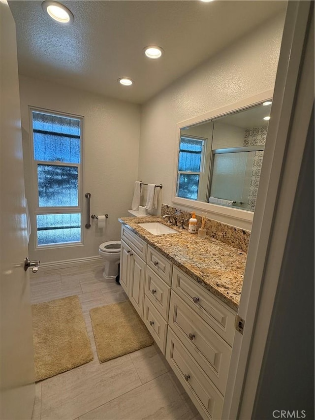 5219 Moya, Laguna Woods, CA 92637 - full bath with vanity, a shower stall, and recessed lighting