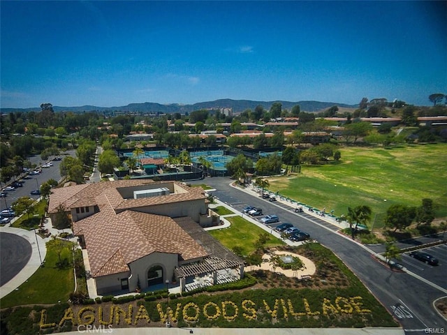 aerial view featuring a mountain view