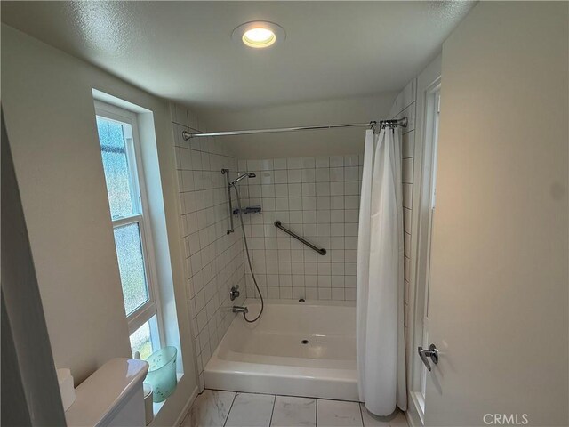 5219 Moya, Laguna Woods, CA 92637 - full bath with shower / bath combo with shower curtain and marble finish flooring