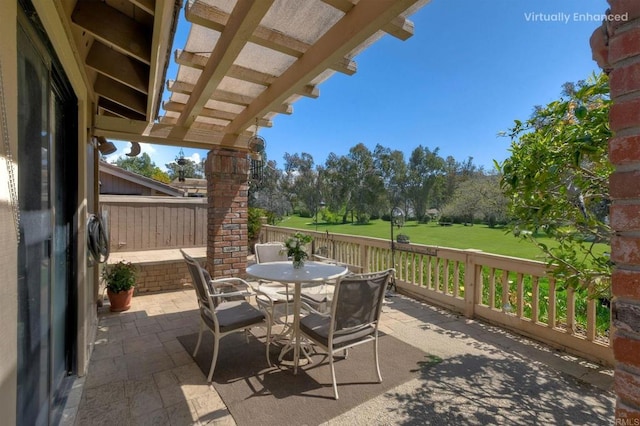 29839 Circle R Creek Ln, Escondido, CA 92026 - view of patio / terrace featuring outdoor dining area and a pergola