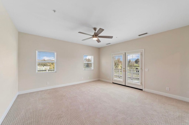 20191 Deerben Rd, Ramona, CA 92065 - spare room with ceiling fan, light colored carpet, and baseboards