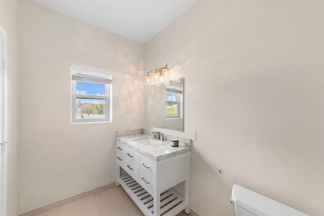 20191 Deerben Rd, Ramona, CA 92065 - bathroom featuring toilet, vanity, and baseboards
