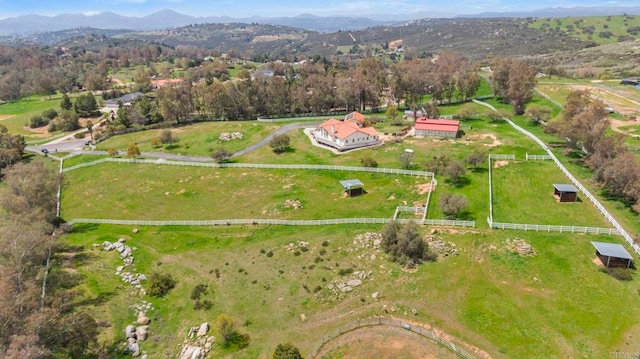 20191 Deerben Rd, Ramona, CA 92065 - aerial overview of property's location with a mountainous background and rural landscape