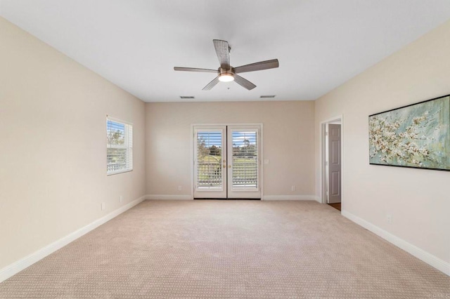 20191 Deerben Rd, Ramona, CA 92065 - spare room with light carpet, ceiling fan, and baseboards