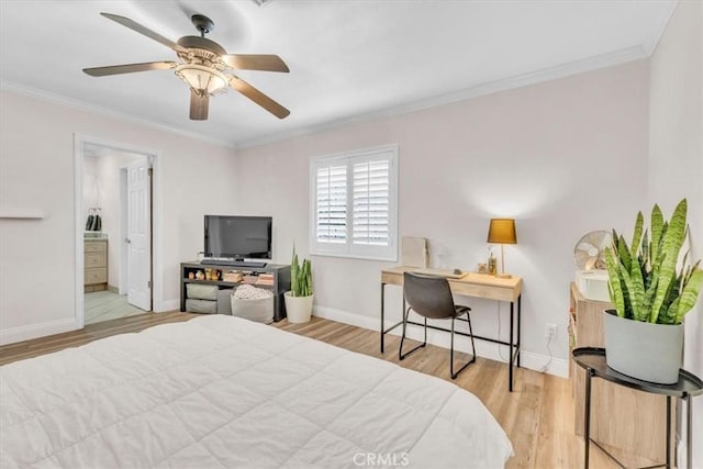 9056 Oswego St, Sunland, CA 91040 - bedroom featuring baseboards, ornamental molding, and wood finished floors