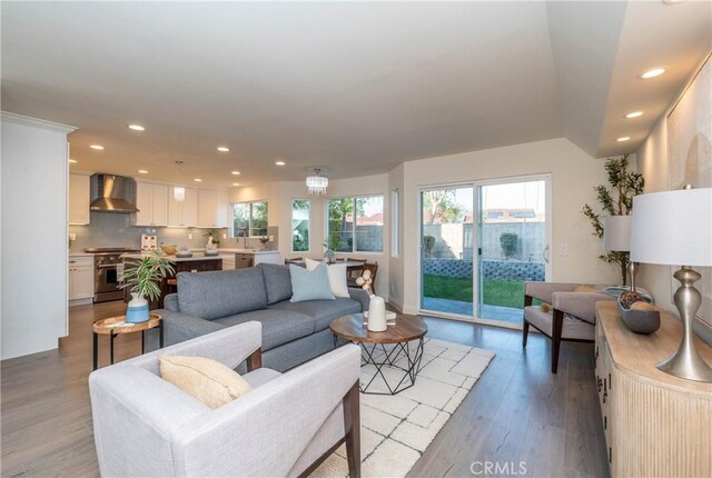 24461 Peacock St, Lake Forest, CA 92630 - living room featuring recessed lighting and light wood-style floors