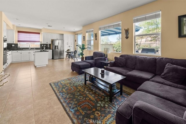 14209 Wrangell Ln, Canyon Country, CA 91387 - living room featuring light tile patterned flooring