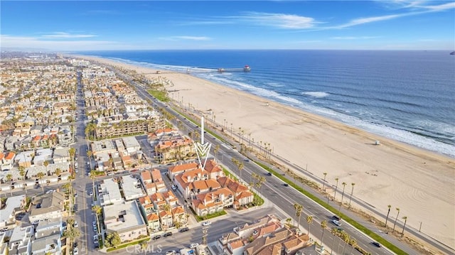 1400 Pacific Coast Unit 305, Huntington Beach, CA 92648 - birds eye view of property featuring a beach view and a water view