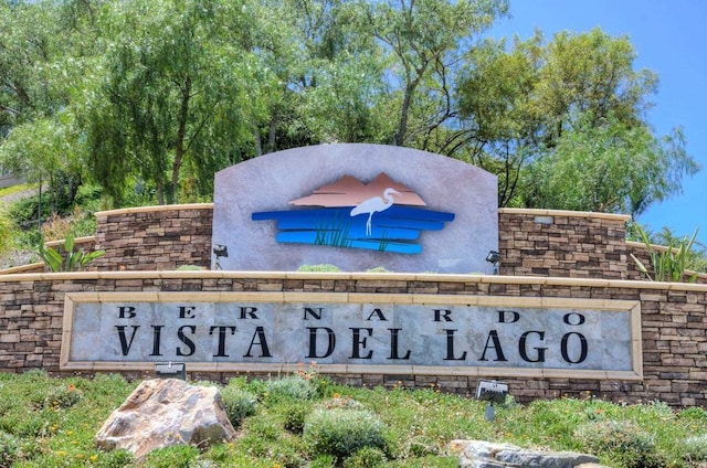 view of community sign