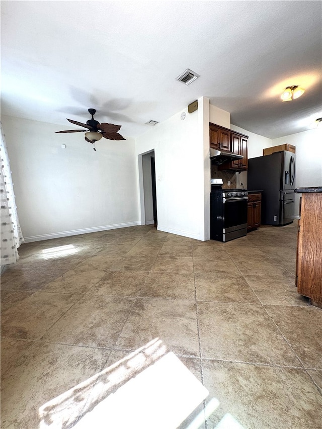 234 Santa Rosa Rd, Arcadia, CA 91007 - unfurnished living room featuring visible vents, baseboards, and a ceiling fan