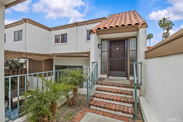 3604 Calle Casino, San Clemente, CA 92673 - property entrance featuring stucco siding and a tiled roof