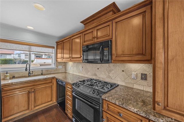 3604 Calle Casino, San Clemente, CA 92673 - kitchen featuring a sink, black appliances, and brown cabinets