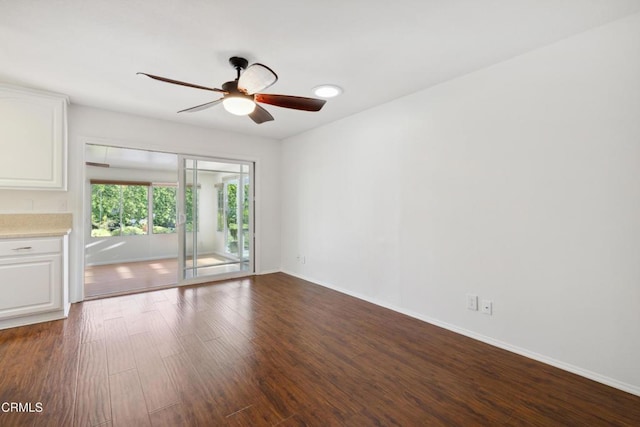 5216 Hillridge Dr, Camarillo, CA 93012 - empty room featuring ceiling fan and dark wood-type flooring