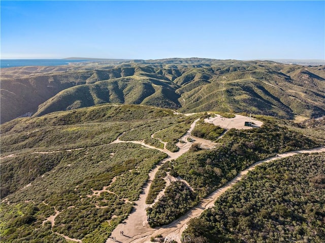 drone / aerial view with a mountain view