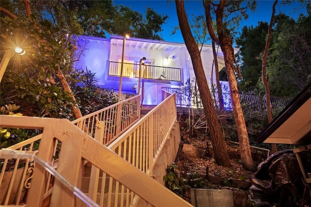 exterior space with stairs