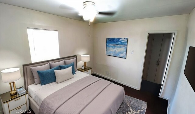 Palmdale, CA 93591 - bedroom featuring wood finished floors and ceiling fan