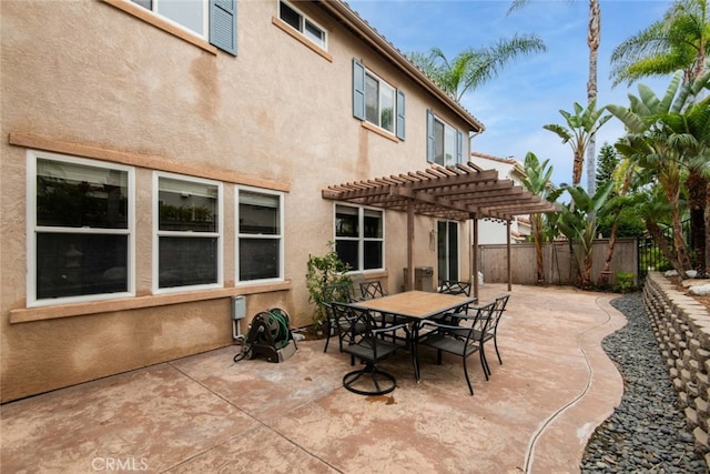 6050 Paseo Carreta, Carlsbad, CA 92009 - view of patio / terrace featuring fence, outdoor dining space, and a pergola