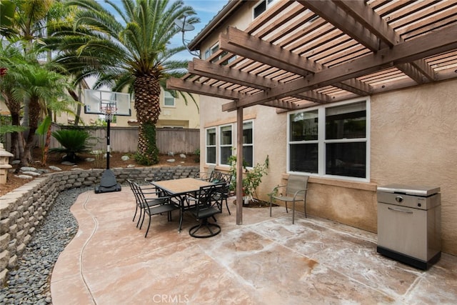6050 Paseo Carreta, Carlsbad, CA 92009 - view of patio with a pergola, outdoor dining area, and a fenced backyard