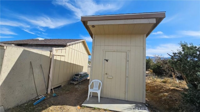 view of shed