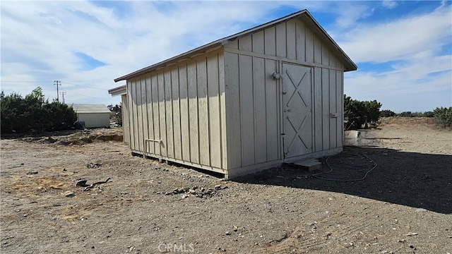 view of shed