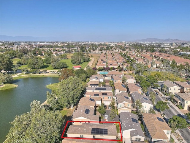 2925 E Via Terrano, Ontario, CA 91764 - view of property location featuring property parcel outlined, a water and mountain view, and nearby suburban area