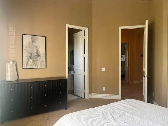 4069 Nancy Cir, Corona, CA 92881 - carpeted bedroom with baseboards and ensuite bath