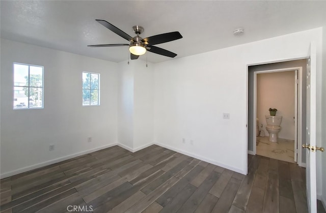 11102 Avolencia Pl, Garden Grove, CA 92840 - unfurnished room featuring dark wood finished floors, a smoke detector, a ceiling fan, and baseboards