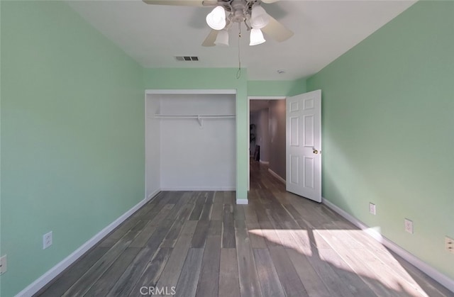 11102 Avolencia Pl, Garden Grove, CA 92840 - unfurnished bedroom featuring wood finished floors, a closet, baseboards, and a ceiling fan