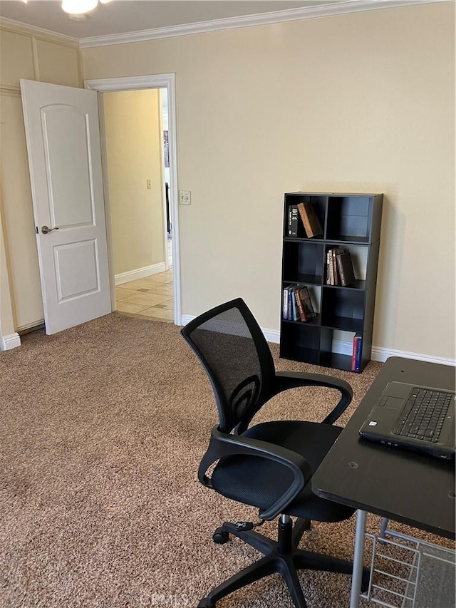 56707 Desert Gold Dr, Yucca Valley, CA 92284 - office space featuring ornamental molding and carpet floors